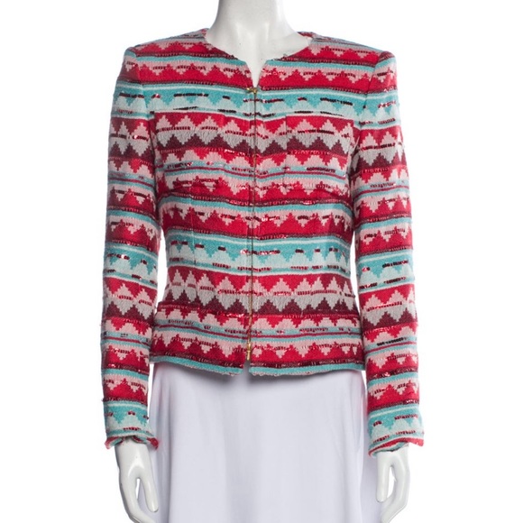 Rena Lange striped evening jacket | size 8 - Picture 1 of 7